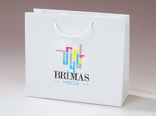 Brimas Media branded paper carry bag mockup